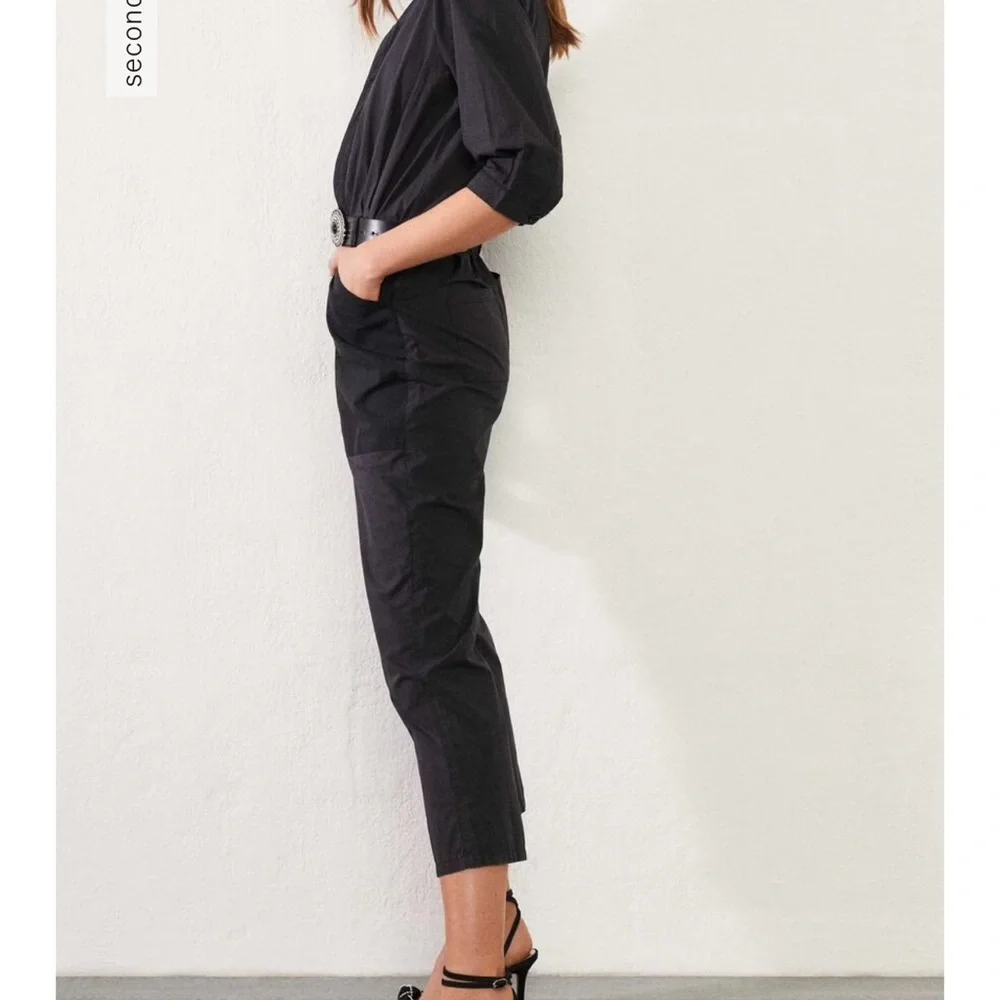 ba&sh • Kalista Black Jumpsuit Coveralls Romper • Dark Grey Faded Black • XS / 0 - Picture 4 of 16